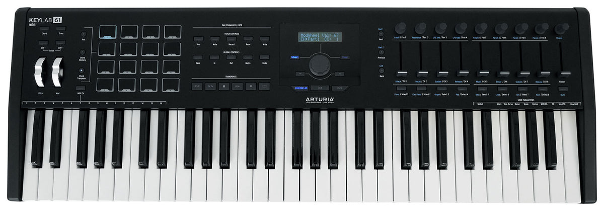 Arturia KeyLab 61 MkII 61-Key Music Production Keyboard Controller in Black