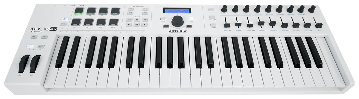 Arturia KeyLab Essential 49-Key USB MIDI Keyboard Controller in White+Software