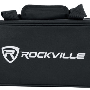 (6) Rockville MINI RF1 RGBWA+UV DJ/Party LED Wash Lights (Steel)+RF Remotes+Bag