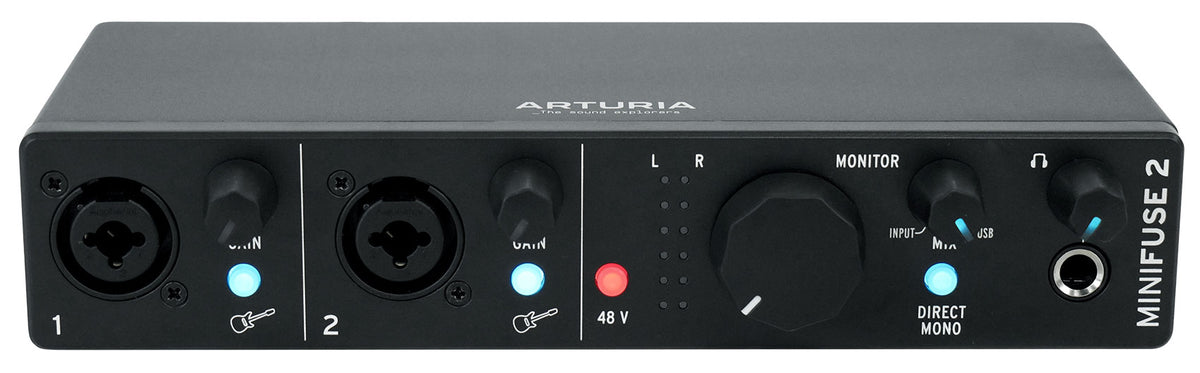 Arturia Minifuse 2 Black 2x2 USB MIDI Audio Recording Interface+Software