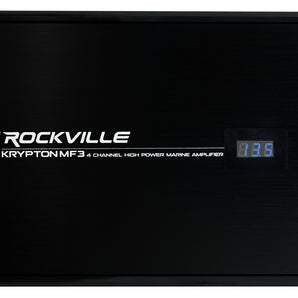 Rockville KRYPTON MF3 1600w Peak / 400w RMS 4 Channel Marine Amplifier Boat Amp