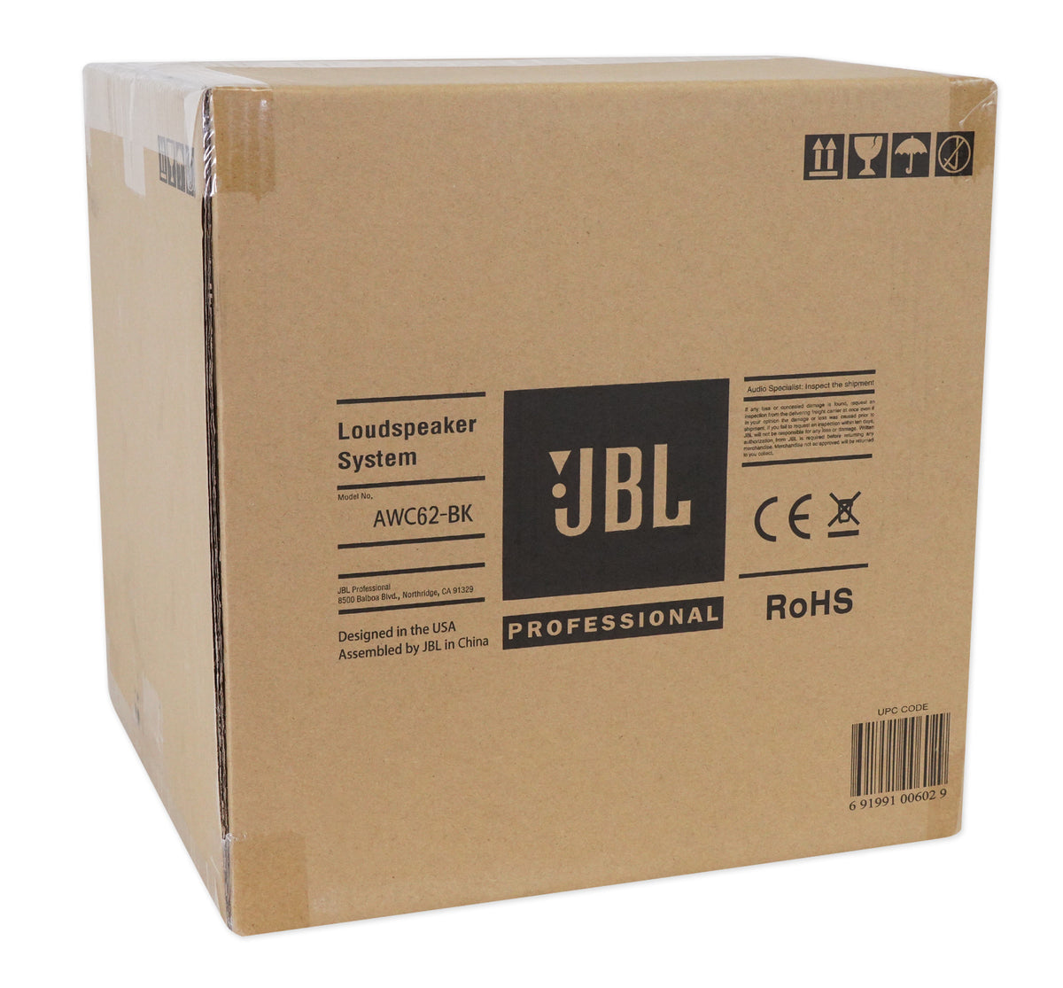 JBL AWC62-BK 6.5" 120w Black Indoor/Outdoor 70V Surface Mount Commercial Speaker