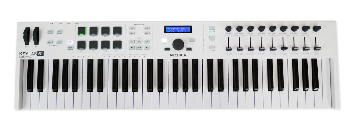 Arturia Keylab Essential 61-Key USB MIDI Keyboard Controller in White+Software