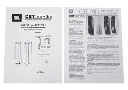 JBL CBT 70J-1 500w 2-Way Swivel Wall Mount Line Array Column Speaker in Black