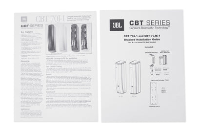 JBL CBT 70J-1-WH 500w 2-Way Swivel Wall Mount Line Array Column Speaker in White
