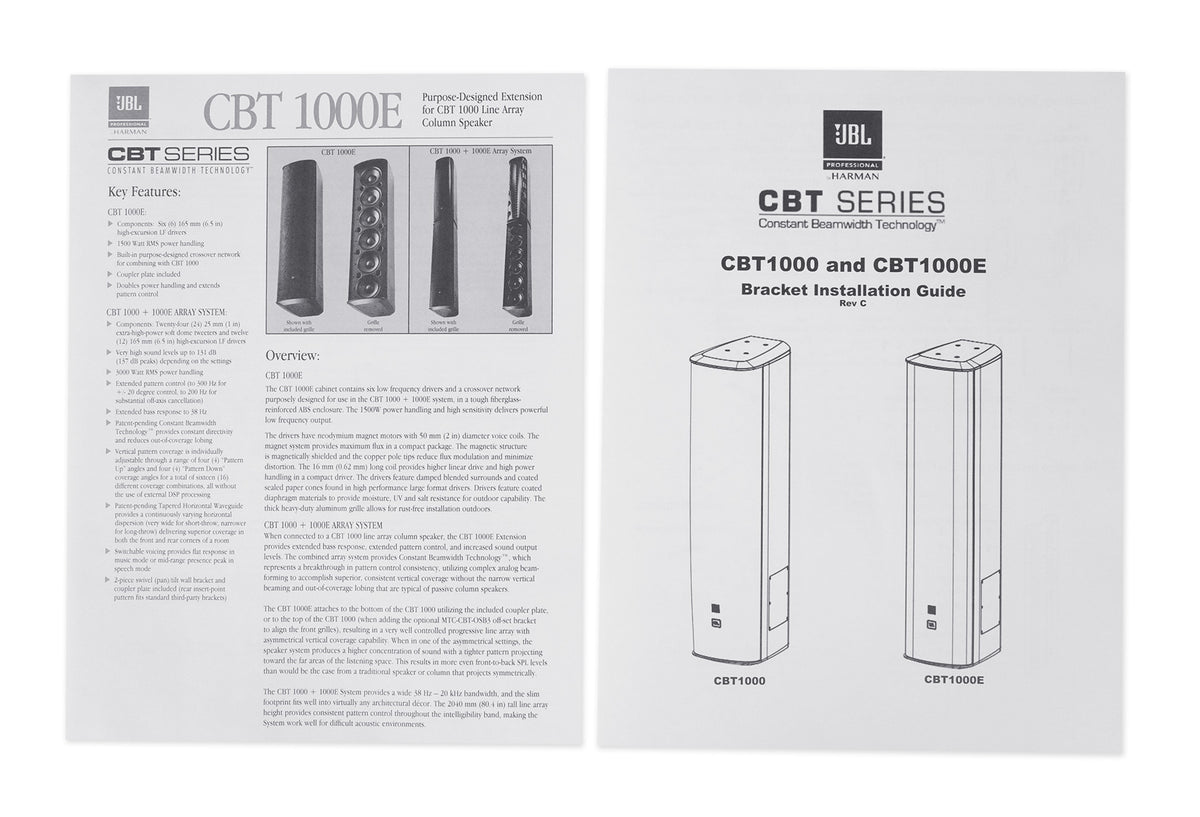 JBL CBT 1000E-WH 1500w Extension for CBT 1000 Line Array Column Speaker in White