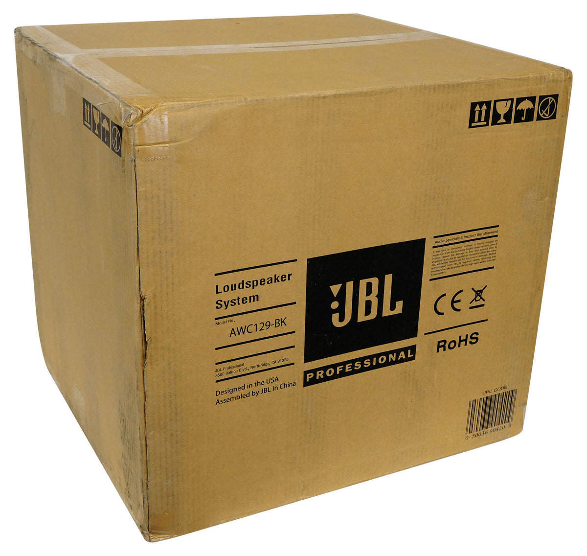 JBL AWC129-BK 12" Black 2-Way Indoor/Outdoor Surface Mount Commercial Speaker