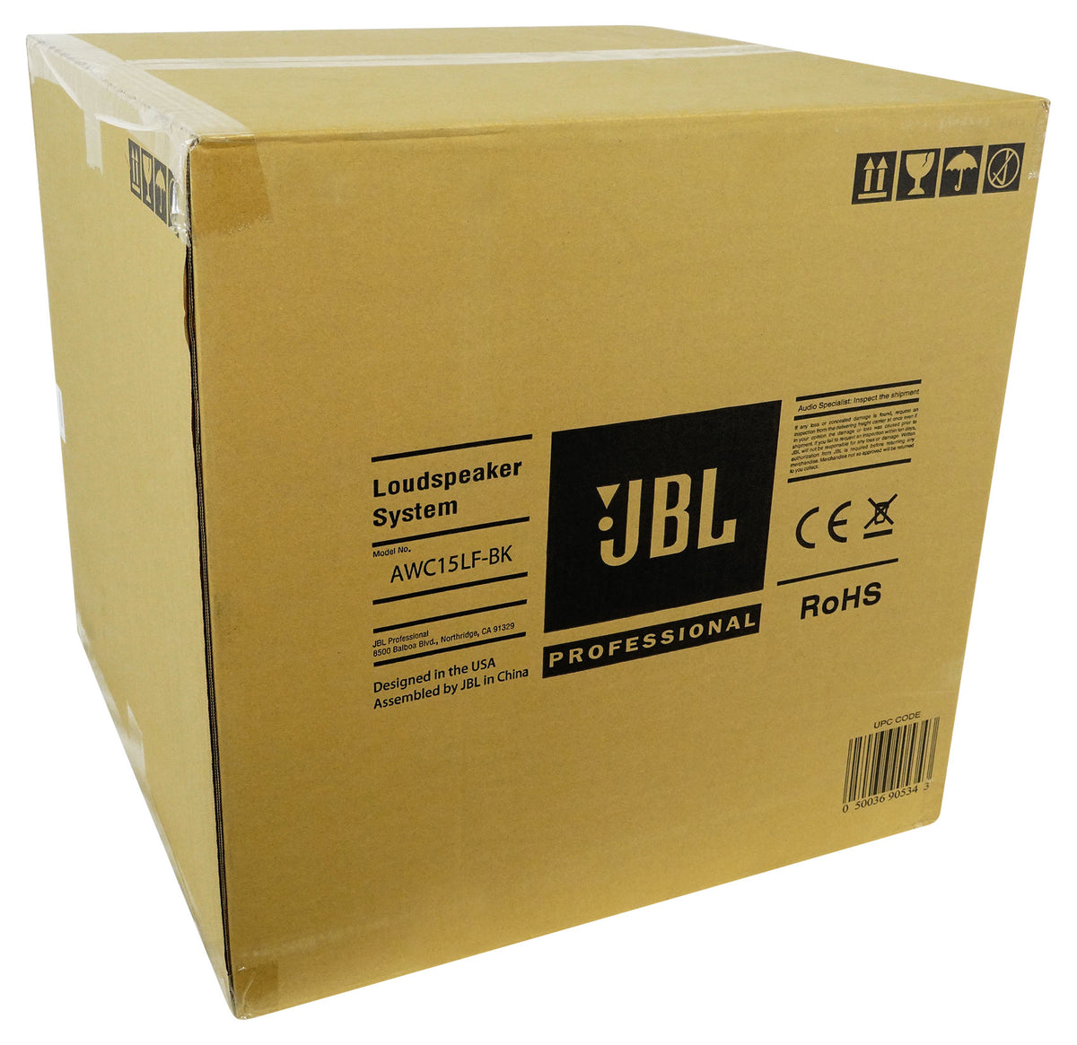 JBL AWC15LF-BK 15" Black Indoor/Outdoor 70V Surface Mount Commercial Subwoofer