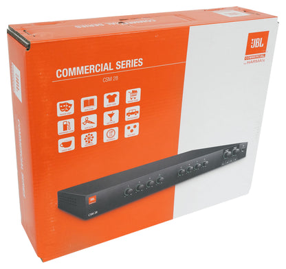 JBL CSM 28 Commercial Mixer/Preamp + (2) White Wall Volume Controllers CSM28