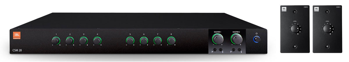 JBL CSM 28 Commercial Mixer/Preamp + (2) Black Wall Volume Controllers CSM28