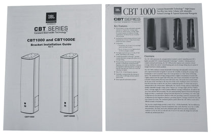 JBL CBT 1000 1500w 2-Way Swivel Wall Mount Line Array Column Speaker in Black