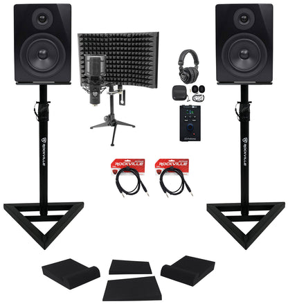Revelator io44 Home Studio Recording Kit With Monitor Stands and Mic Shield