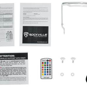 4) Rockville BATTERY PAR 6RF White Rechargeable Wireless DMX Lights+Remotes+Bags