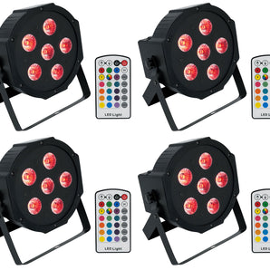 4 Rockville BATTERY PAR 6RF Rechargeable RGBWA+UV Wireless DMX Lights+RF Remotes