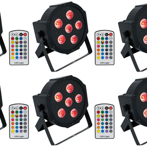6 Rockville BATTERY PAR 6RF Rechargeable RGBWA+UV Wireless DMX Lights+RF Remotes
