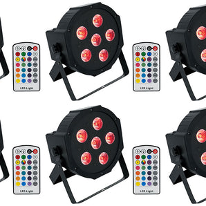 (10) Rockville BATTERY PAR 6RF Rechargeable RGBWA+UV Wireless DMX Lights+Remotes