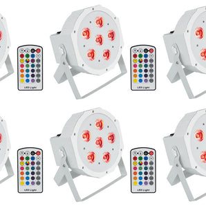 (10) Rockville BATTERY PAR 6RF White Rechargeable Wireless DMX Lights+RF Remotes