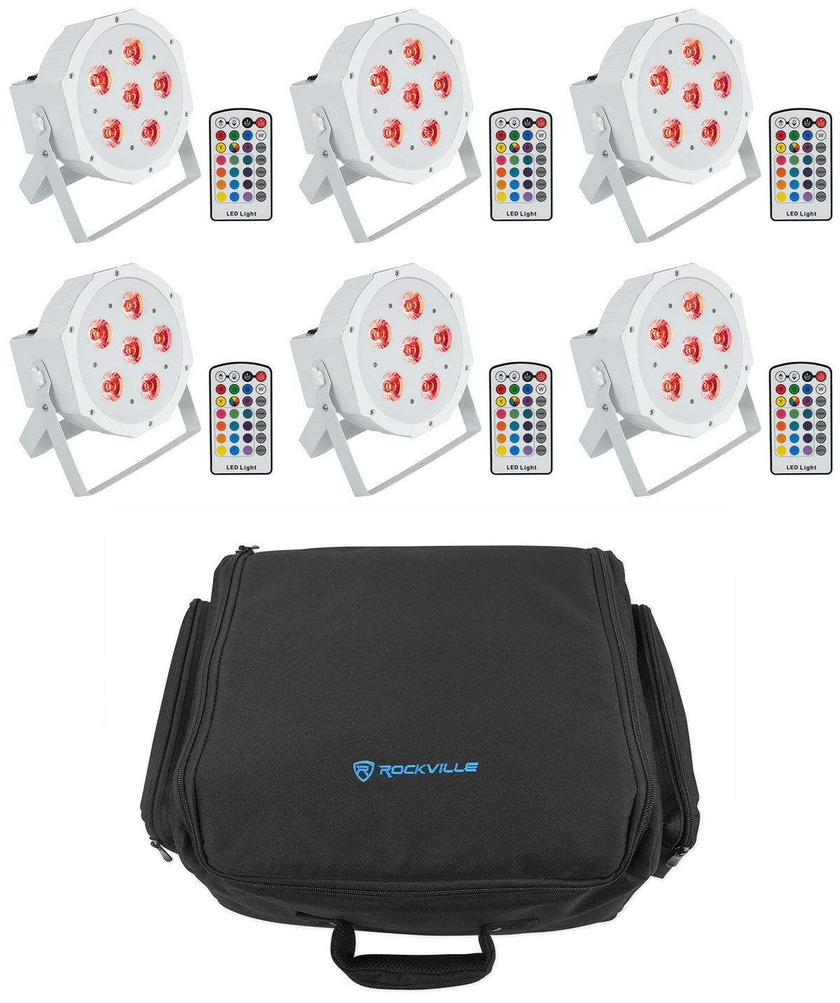 Battery Par 6RF White 6-Pack + RLBP6 Backpack Bundle