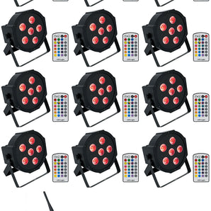 12 Rockville BATTERY PAR 6RF Rechargeable Lights+Remotes+Wireless DMX Controller