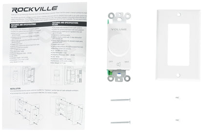 Rockville VOL850 8 Ohm 50w x2  Wall Stereo Volume Controller 12 Step Rotary Knob