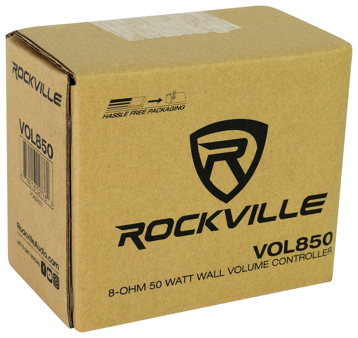 Rockville VOL850 8 Ohm 50w x2  Wall Stereo Volume Controller 12 Step Rotary Knob