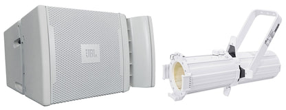 JBL VRX932LA-1WH 12" 800w Passive Line-Array Speaker in White + Gobo Spot Light
