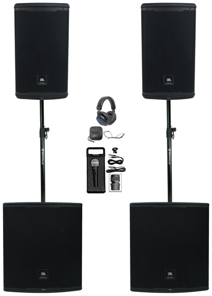 EON710 Powered PA Speakers with EON718S Subwoofers and Accessories