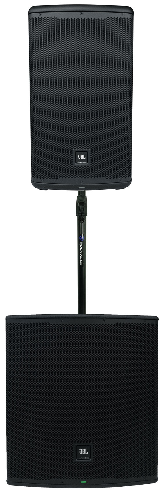 JBL EON712 12" Active DJ PA Speaker w/Bluetooth+EON718S 18" Subwoofer+Pole Mount
