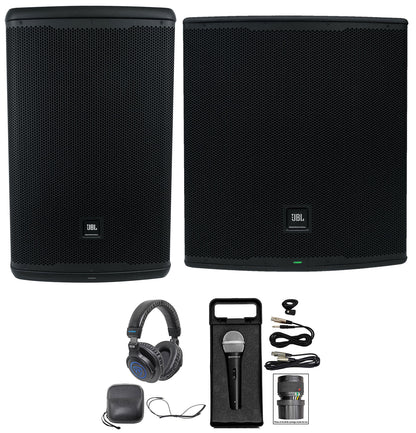 EON715 PA Speaker + EON718S Subwoofer + Wired Mic + DJ Headphones