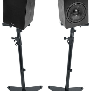 Pair Rockville RockShelf 68B 6.5" Home Bookshelf Speakers+Adjustable Stands