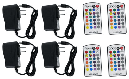Rockville 4 PACK MINI RF1 RGBWA+UV DJ/Party Wash Lights+Bag+RF Long Range Remote