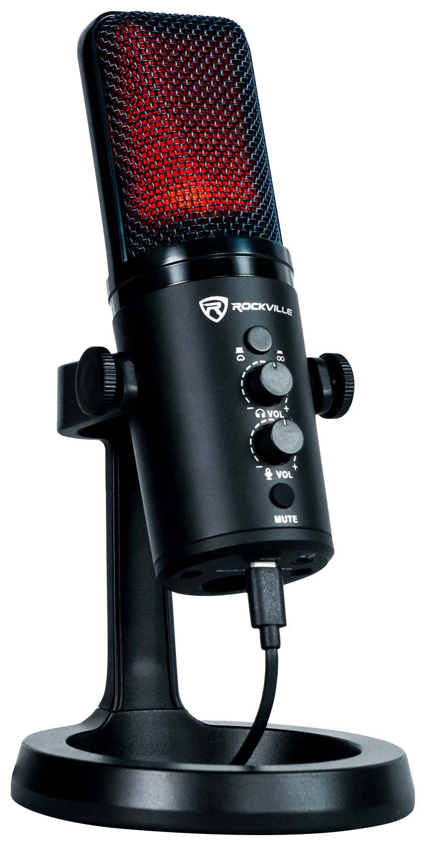 Rockville ROCK-STREAM PRO Gaming Streaming Recording Dual Pattern USB Microphone