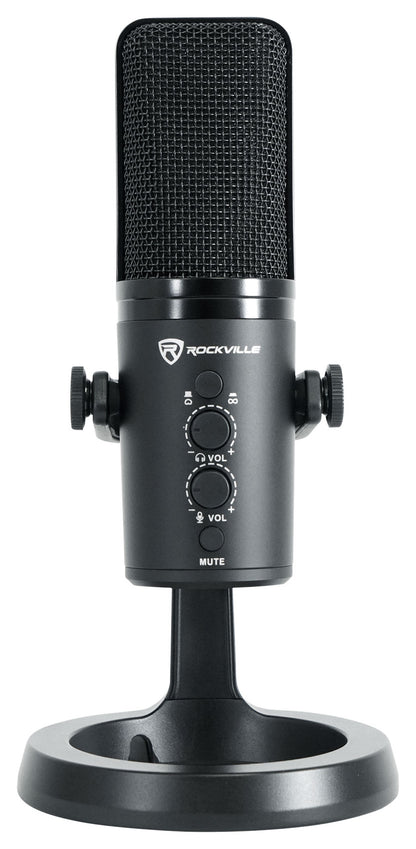 Rockville ROCK-STREAM PRO Gaming Streaming Recording Dual Pattern USB Microphone