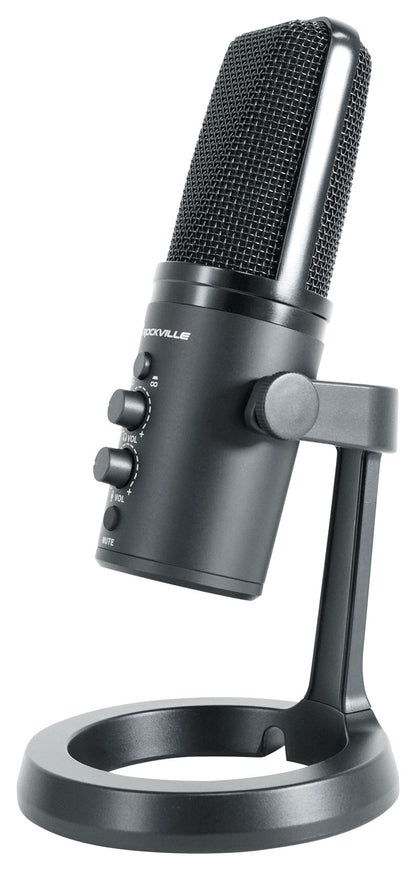 Rockville ROCK-STREAM PRO Gaming Streaming Recording Dual Pattern USB Microphone