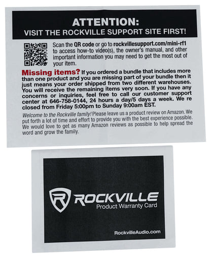 Rockville 4 PACK MINI RF1 RGBWA+UV DJ/Party Wash Lights+Bag+RF Long Range Remote