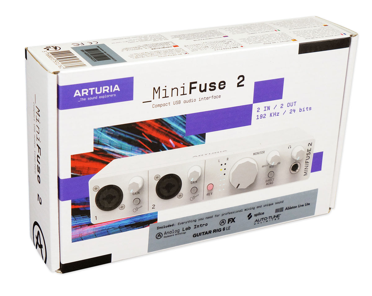 Arturia Minifuse 2 White 2x2 USB MIDI Audio Recording Interface+Software