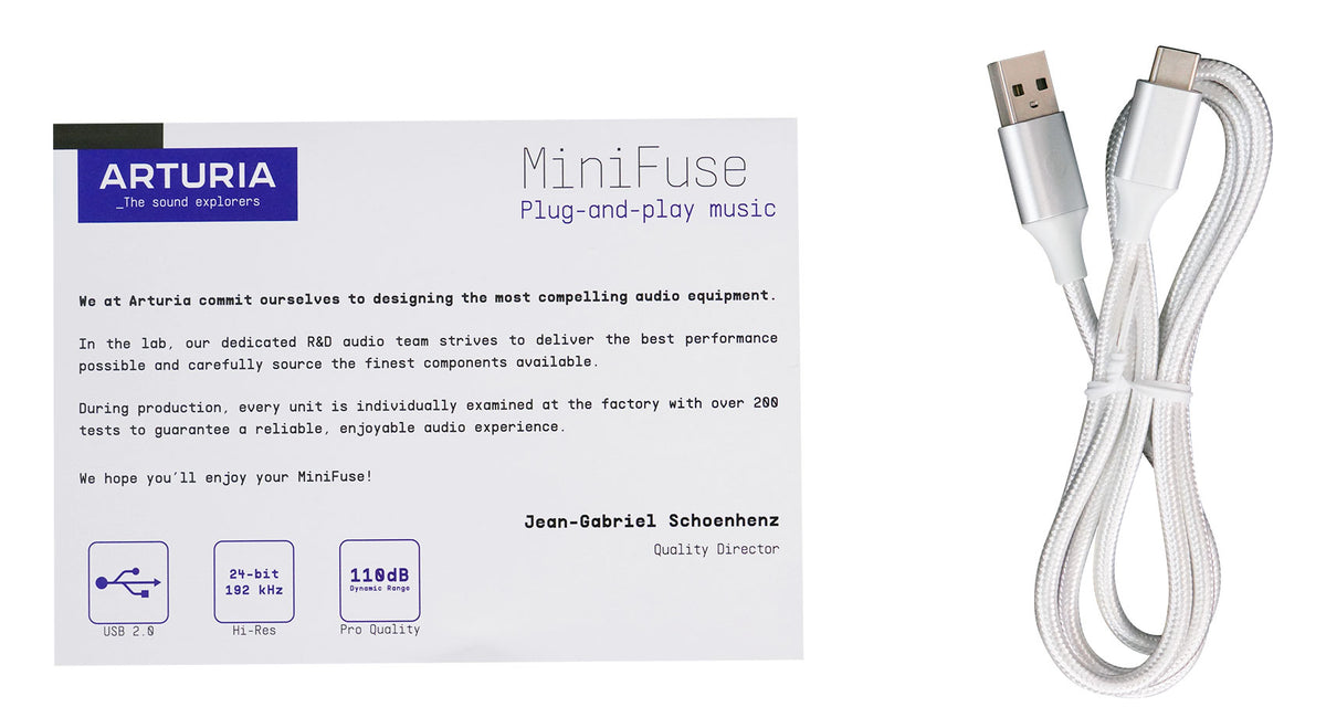 Arturia Minifuse 2 White 2x2 USB MIDI Audio Recording Interface+Software