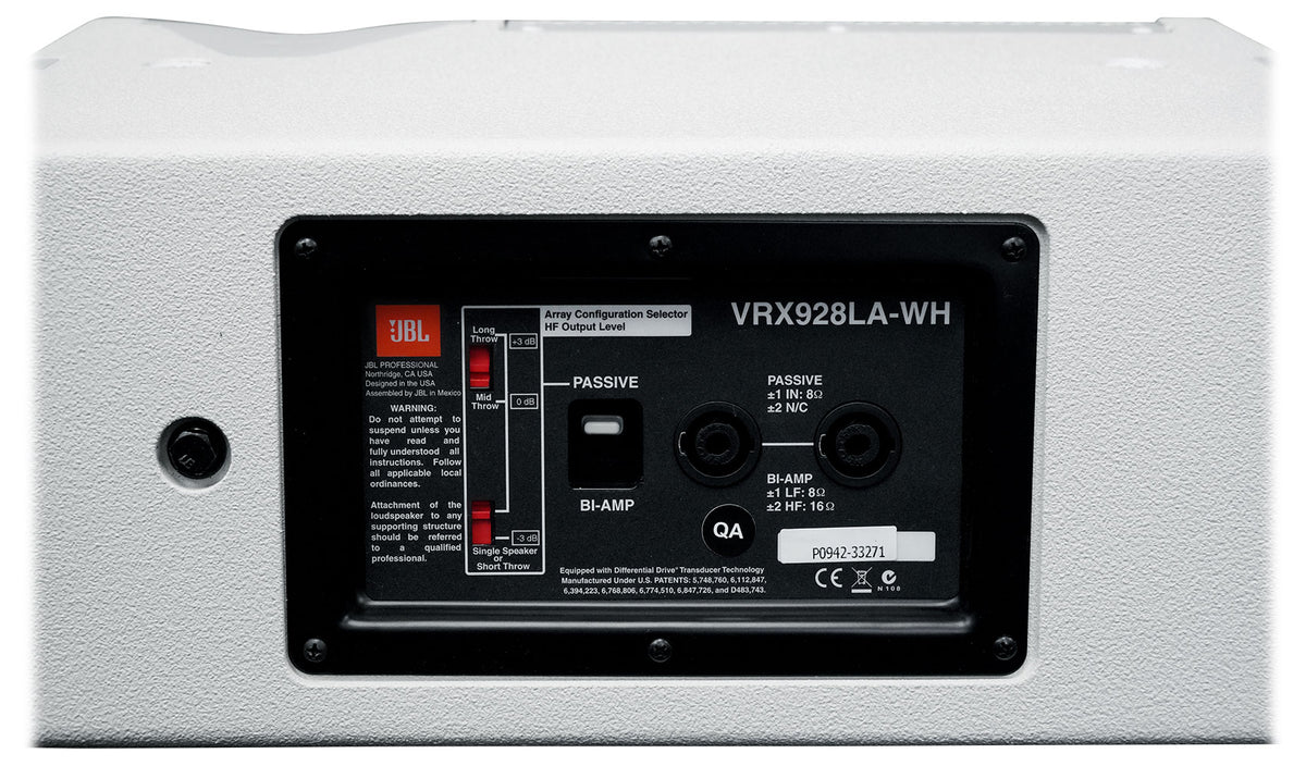 JBL VRX928LA-WH 8" 400 Watt 2-Way Passive Line-Array Speaker in White