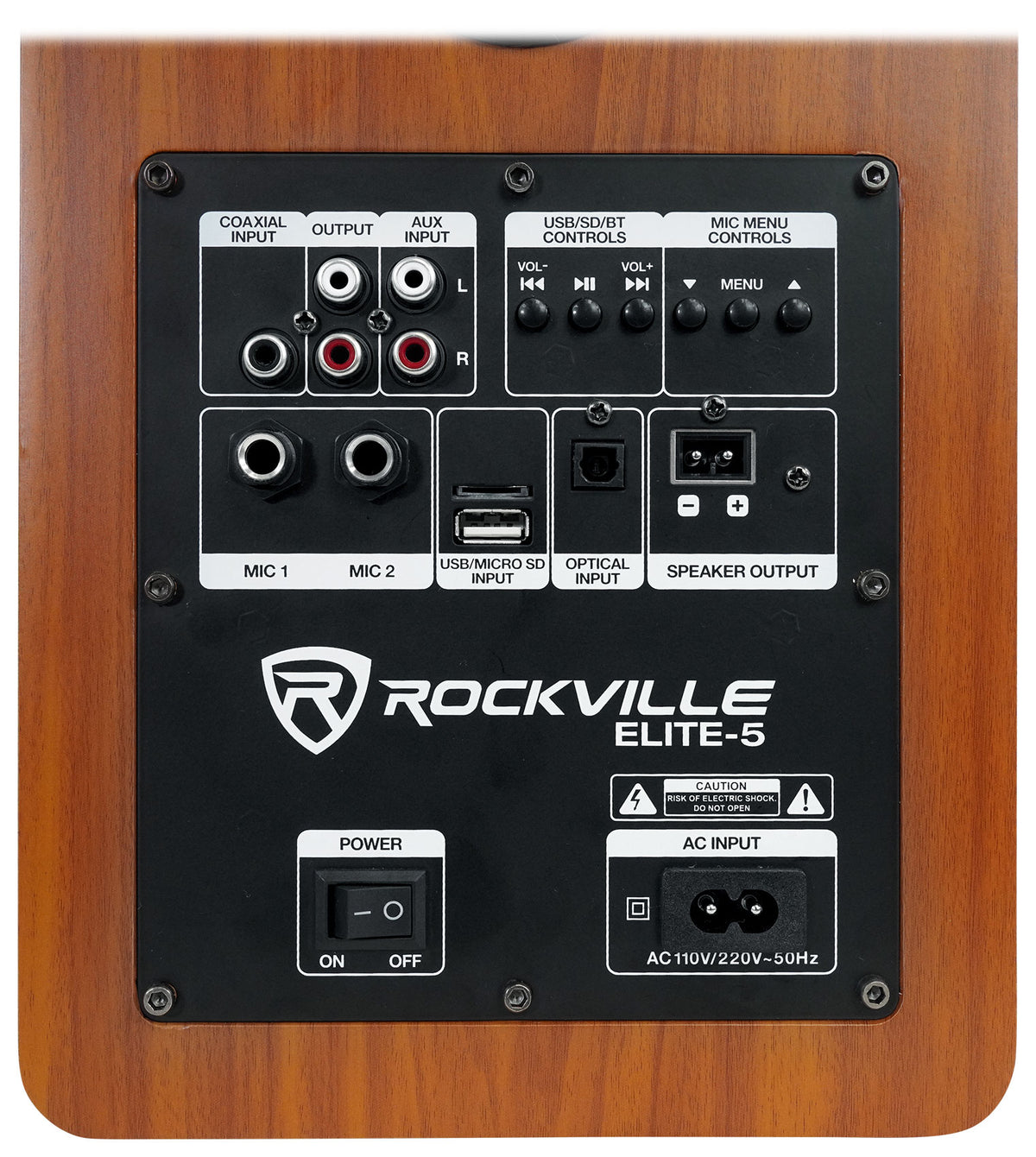 Rockville ELITE-5C Wood 800w Home Theater 5.25" Bluetooth Bookshelf Speakers