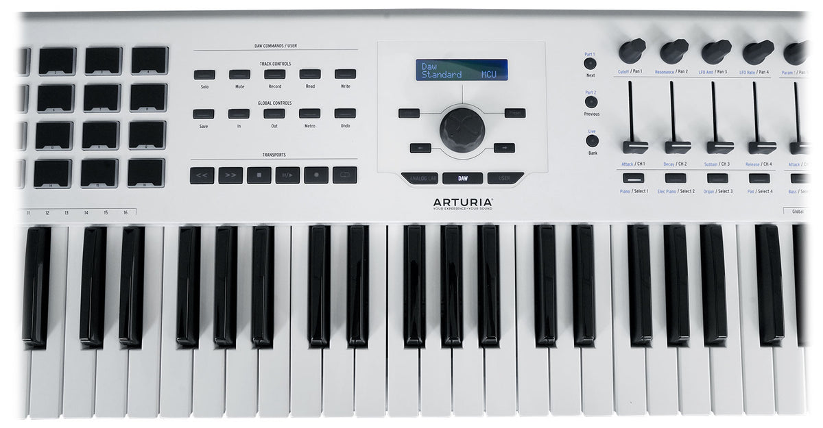 Arturia KeyLab 61 MkII 61-Key Music Production Keyboard Controller in White