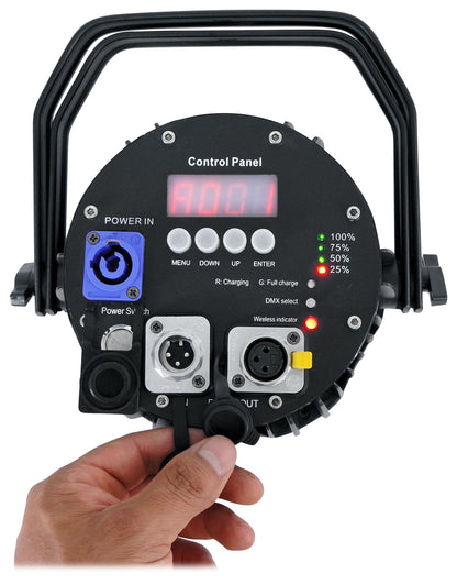 (2) BEST PAR H2O Water Resistant Lights+Bag+Wireless DMX Controller