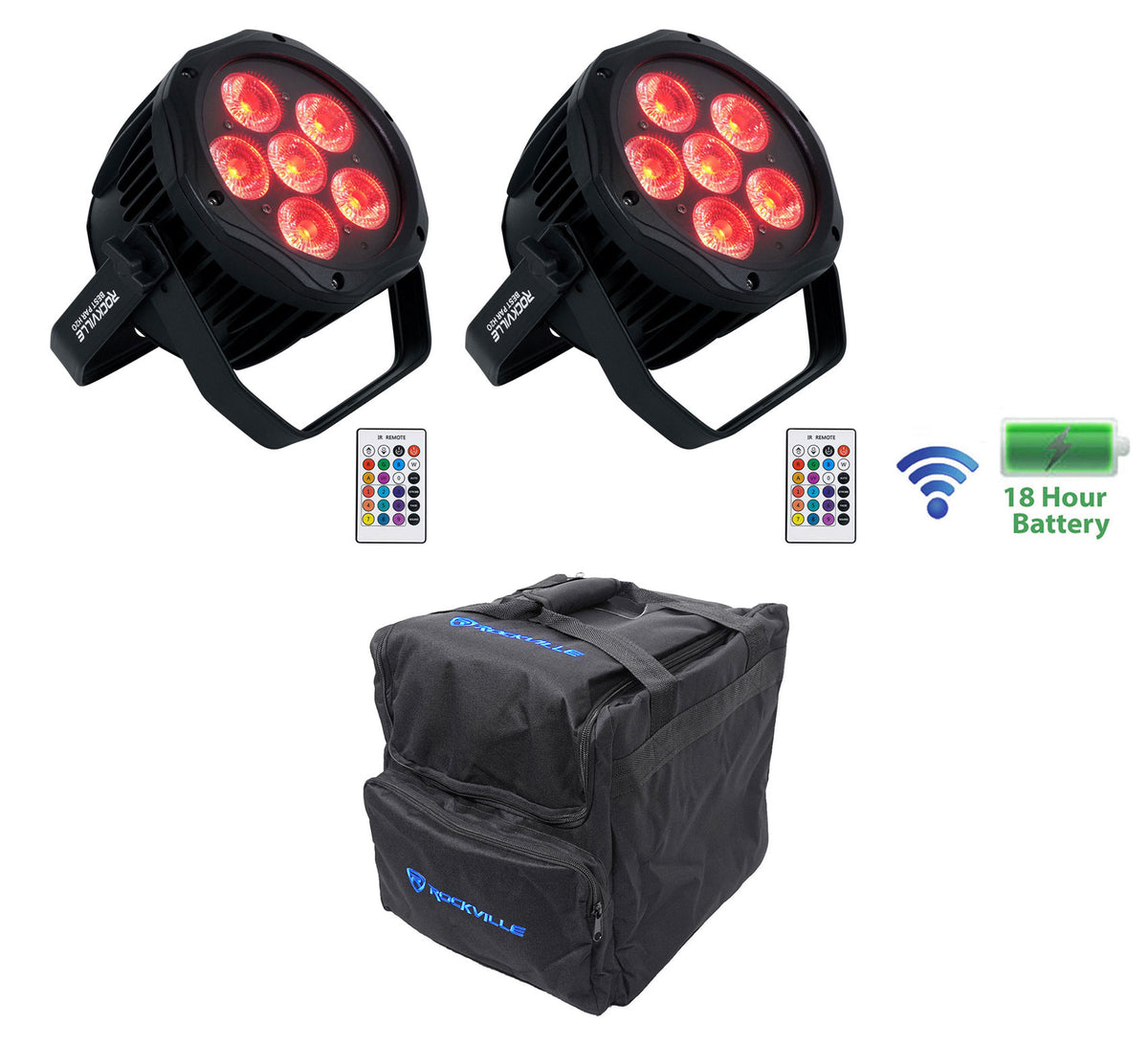 (2) BEST PAR H2O Water Resistant Indoor/Outdoor Par Wash Lights+Bag