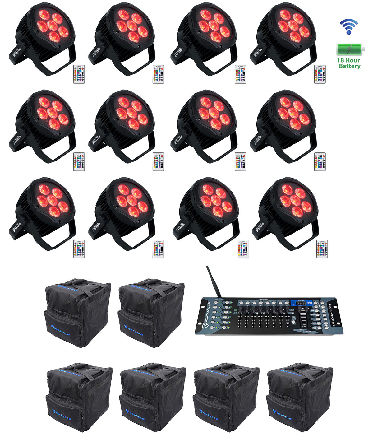 BEST PAR H2O 12-Pack + ROCKFORCE W2 Controller + RLB40 Bags Bundle