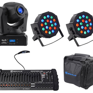 Martin Thrill Mini Profile Moving Head+DMX Controller+2) Wash Par Can Lights+Bag