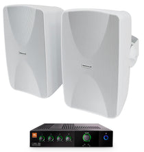 JBL CSMA 180 Commercial 70v Amplifier+(2) White Speakers For Restaurant/Bar/Cafe