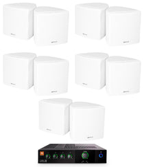 JBL CSMA 180 Commercial 70v Amplifier+10 White Cube Speakers For Restaurant/Cafe