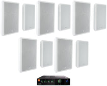 JBL CSMA 180 Commercial 70v Amplifier+(10) White 5.25" Slim Wall Mount Speakers