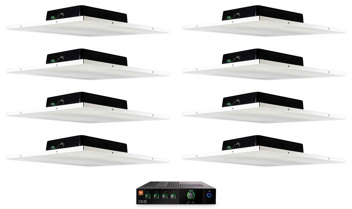 JBL CSMA 180 Commercial 70v Amplifier+(8) Drop Ceiling Tile Speakers For Office