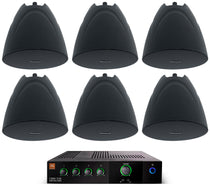 JBL CSMA 1120 Commercial 70v Amplifier+(6) Black 5.25" Hanging Pendant Speakers