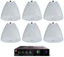 JBL CSMA 1120 Commercial 70v Amplifier+(6) White 5.25" Hanging Pendant Speakers